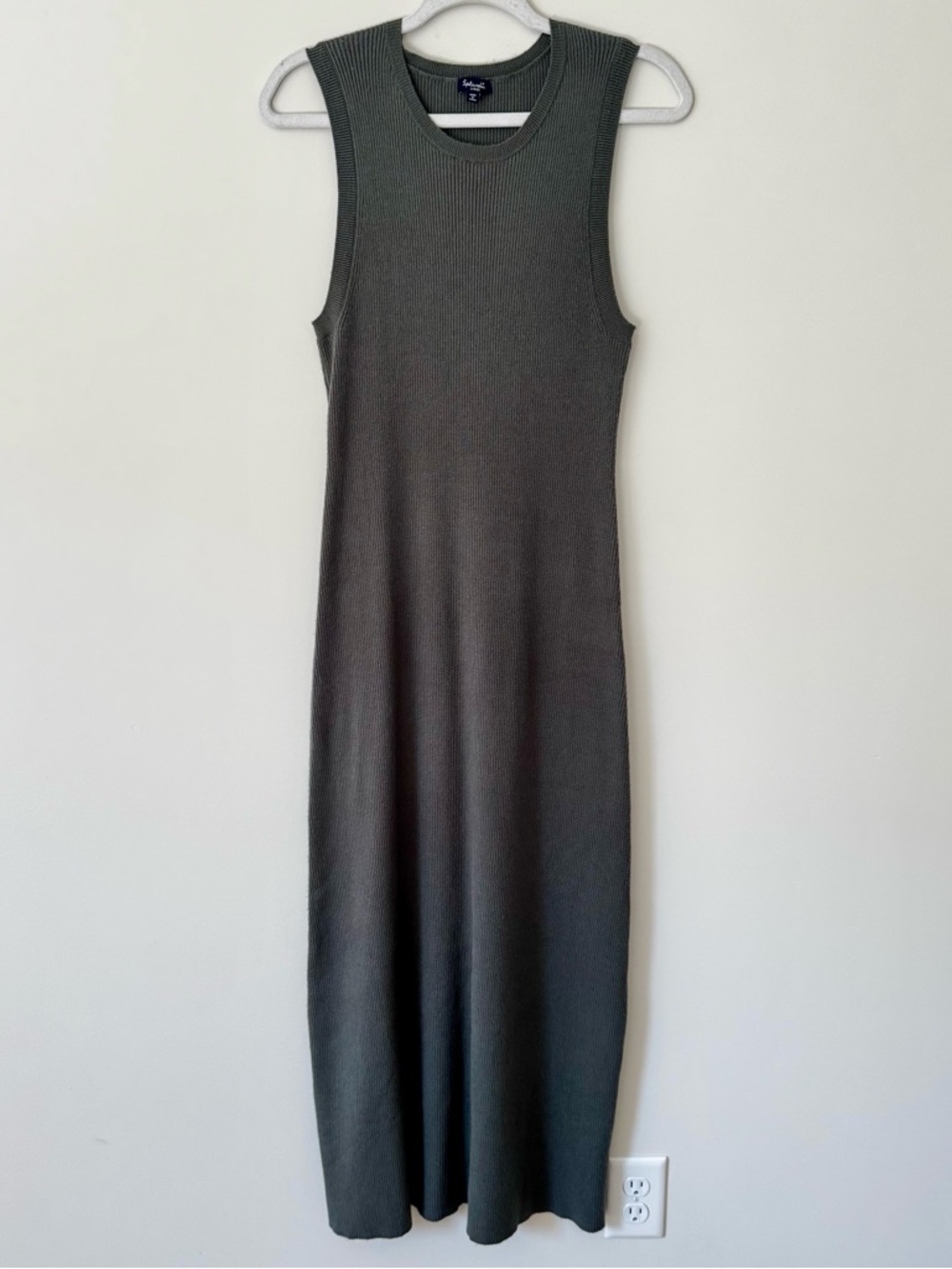 Splendid McCall Ribbed Knit Sweater Maxi Dress, Green – Large